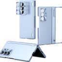 Case for Samsung Galaxy Z Fold 7, 4-in-1 Magnetic Hinge Protection Case with Lens Protection, S Pen Holder, and Screen Protector - Compatible with Samsung Galaxy Z Fold 7 5G (Blue)