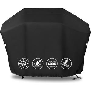 QuliMetal 63 Inch Grill Cover for Weber Genesis 300 Series and New 2022 Genesis 300 Grill, Heavy Duty Waterproof Fade Resistant Outdoor BBQ Grill Cover with Elastic Drawstrings, Compared to Weber 7757