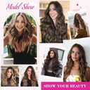 REECHO 20" 1-Pack 3/4 Full Head Curly Wave Clips in on Synthetic Hair Extensions HE008 Hairpieces for Women 5 Clips 4.5 Oz per Piece - Black brown