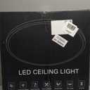 24 inch Dimmable LED Ceiling Light Fixture, Ultra Thin Flush Mount, 50W 5000LM, 3000K/4000K/6500K Selectable, Black, Perfect for Bedroom, Kitchen, Dining Room, Living Room, Home Office, Hallway