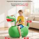 QPAU Inflatable Bouncy Dinosaur Toys 2 PCS with Hand Pump, Heavy Duty Giant Bouncy Pal, 220lbs Load Capacity, Ride On Bouncy Animal Hopper Toy, Indoor Outdoor Bouncers for Kids Girls Boys Ages 5+
