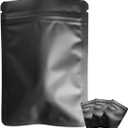 100 Pack Matte Black Mylar Bags - 4.3x6.3 Inches Resealable Smell Proof Foil Zipper Food Pouches - Sealable Flat Packaging Sample Pouch Bag