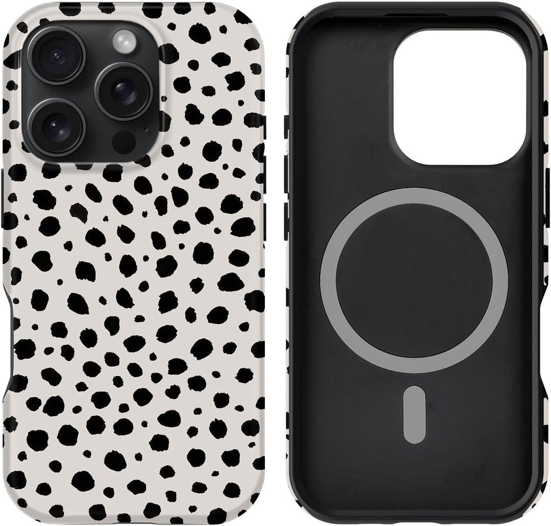 for iPhone 16 Pro Case Design Strong Magnetic Cute Slim [Compatible with MagSafe] Wireless Charging Phone Case 2 in 1 Shockproof Heavy Duty Protection Cover 6.3",Almond Latte