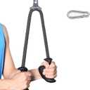 Tricep Rope 27 & 36 inches 2 Colors Fitness Attachment Cable Machine Pulldown Heavy Duty Coated Nylon Rope with Solid Rubber Ends