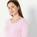 Essentials Women's Standard Lightweight V-Neck Sweater, Light Pink Liliac, Small