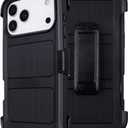 Saiboro for iPhone 17 Pro Case with Belt Clip Holster,for Defender iPhone 17 Pro Case with Stand,Heavy Duty Rugged Full-Body,3 Layers of Sturdy,Anti-Drop,for Cases 17ProCase Protective (Black)