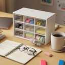 SiliFine 2 Pcs Small Teacher Toolbox Organizer for Classroom Organization for Teachers Desk Organizer with Drawers Clear Teacher Storage Box for Back to School Classroom Teachers Supplies Storage