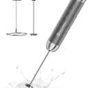 Maestri House Rechargeable Milk Frother with Stepless Speed Control, LunaFro 2.0 Handheld Electric Foam Maker Waterproof Drink Mixer Foamer for Lattes, Cappuccino (Gray)
