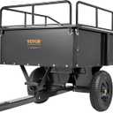 VEVOR Heavy Duty ATV Trailer Steel Dump Cart, 750 lbs 15 Cubic Feet, Garden Utility Trailer Yard Trailers with Removable Sides for Riding Lawn Mower Tractor