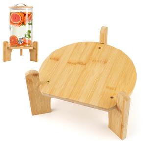 Bamboo Wood Drink Dispenser Stand, Beverage Dispenser Stand Water Jug Holder , for Home Kitchen Parties Countertop, Fit Max 8.3 Inch Diameter Glass Water Pitcher Water Filter Bottle