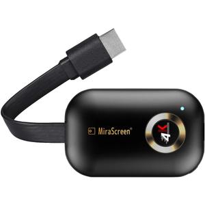 SmartSee HD Wireless Display Receiver WiFi 4K 1080P Mobile Screen Cast Mirroring Adapter Dongle for iPhone Mac iOS Android to TV Projector Support Miracast Airplay DLNA No Switching (2.4G)