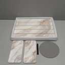 3 PCS Large Stone Drying Mat for Kitchen Counter Diatomaceous Earth Dish Quick Dry Stone Mats Dish Drying Pad White Marble Water Absorbing Diatomite Tray for Bathroom Sink Kitchen Accessories Dry Matt