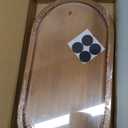 Acacia Wooden Oval Serving Tray Handmade Coffee Fruit Food Bowl Decorative Dressing Table Tray, Kitchen Bathroom Counter Storage Counter Storage Box (Elliptical Bar Shape)