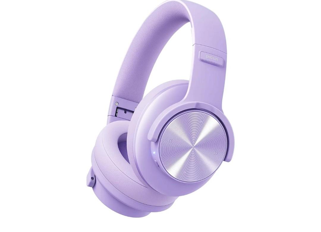 Picun B8 Headphones Wireless Bluetooth, 120H Bluetooth Headphone Over Ear with 3EQ Music Modes, Hands-Free Calls, Deep Bass Headphones for Travel Home Office Cellphone PC (Purple)