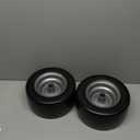 11x6.00-5 Lawn Mower Tires Flat Free 2 Pack, Zero Turn Lawn Mower Solid Smooth Rubber Front Tires, with 3/4" or 5/8" & 1/2" Precision Bearings and 6"-6.4"-7.2"-8" Centered Hub, Silver