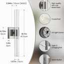 Wireless Wall Sconces Set of Two Battery Operated, 4000K Dimmable Crystal LED Bathroom Sconces Wall Lighting Modern Indoor Nickel Wall Lights for Bedroom Living Room