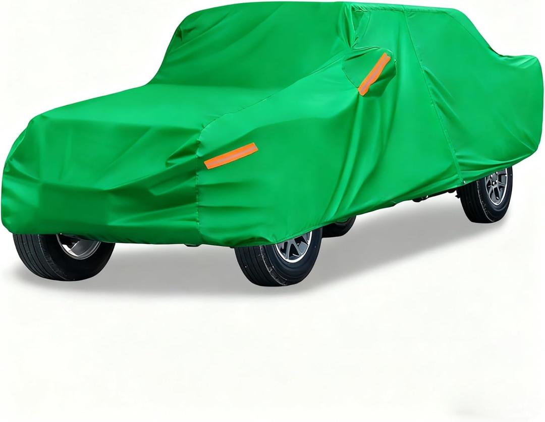 Pickup Truck Cover Custom Compatible with RAM 2500 3500 2010-2025 Mega/Regular/Crewfor Outside Storage Waterproof Breathable, Full Cover All Weather Protection Rain Sun Snow with Zip(Green)