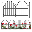Blingluck Garden Fence, 22 in(H) x 21 ft(L) Arched Rustproof Metal No Dig Fence Garden Fence Border, Ground Stake Animal Barrier Fence for Rabbit Dog, Outdoor Landscape Decor for Yard & Patio,19 Pack