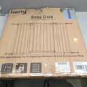 Keny 29"-42.5" Baby Gate for Stairs, Auto Close Safety Dog Gate, Pressure Mounted Easy Walk Through Pet Gate for Doorways, Durable Stair Gate, 30" Tall, White