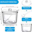 Patelai 4 Pieces Sugar Bowl Acrylic Clear Sugar Bowl with Lid and Salt Spoon Storage Jar with Airtight Lid for Salt, Tea, Spices, Herbs, Condiments(7.1 oz)