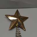 Gejoy 9.8 Inch Christmas Tree Topper Antique Mercury Glass Star Miniature Star Treetop Xmas Treetop Ornament for Tree Home Farmhouse Holiday Party Decorations(Gold, Vintage)