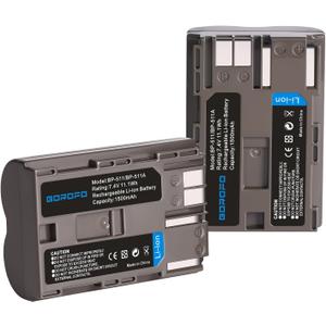 BP-511/BP-511a 2-Pack Batteries, Compatible with EOS 50D 40D 30D 20Da 20D 10D 300D D30 D60 G6 G5 G3 G2 G1 Pro1 Pro90 Digital SLR Camera Battery (2 Batteries)