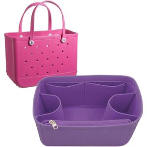 Lckaey bag organizer accessories for large bogg bag organizer insert for small bogg bag divider accessories inserts 3018Purple-M