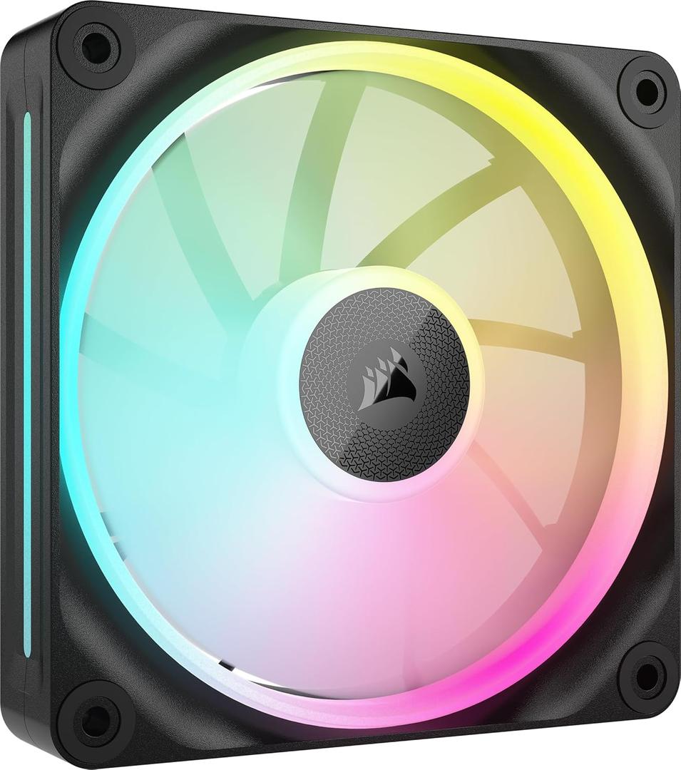 CORSAIR iCUE Link LX120 RGB 120mm PWM Fan Single Pack  Dual Light Loops  Requires iCUE Link System Hub (Sold Separately)  CORSAIR AirGuide Technology  Black
