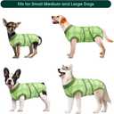 Kuoser Dog Recovery Suit for Female Male Dogs, Post-Surgery Bodysuit for Spay Neuter, Dog Onesie After Surgery, Anti-Licking Pet Surgical Recovery Suit, Green XXL