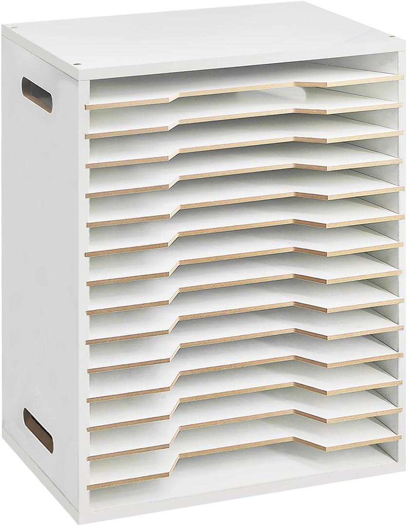 15 Tier Paper Organizer Storage for Sizes 16" x 13",Construction Paper Storage with Adjustable Shelves,Desktop File SorterStorage, Scrapbook Table Organizer for Home Office