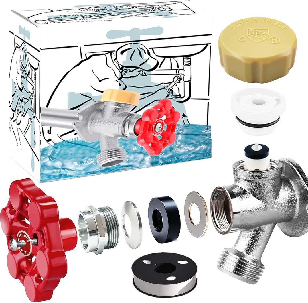 Outdoor Faucet Repair Kit, Frost-proof Valve Leak ASSE 1019-A Repair Kit, Anti-Siphon Valve VACVBKX1B Vacuum Breaker Repair Kit, Wall Hydrant Complete Replacement Kit, Hose Faucet Fitting Repair Kit