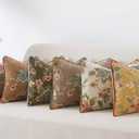 JUSPURBET Boho Floral Pillow Covers 16x24 Inch Set of 2 Chenille Lumbar Throw Pillow Covers with Piping for Couch Bed Soft Textured Cushion Cases for Farmhouse Rustic Decor,Gray