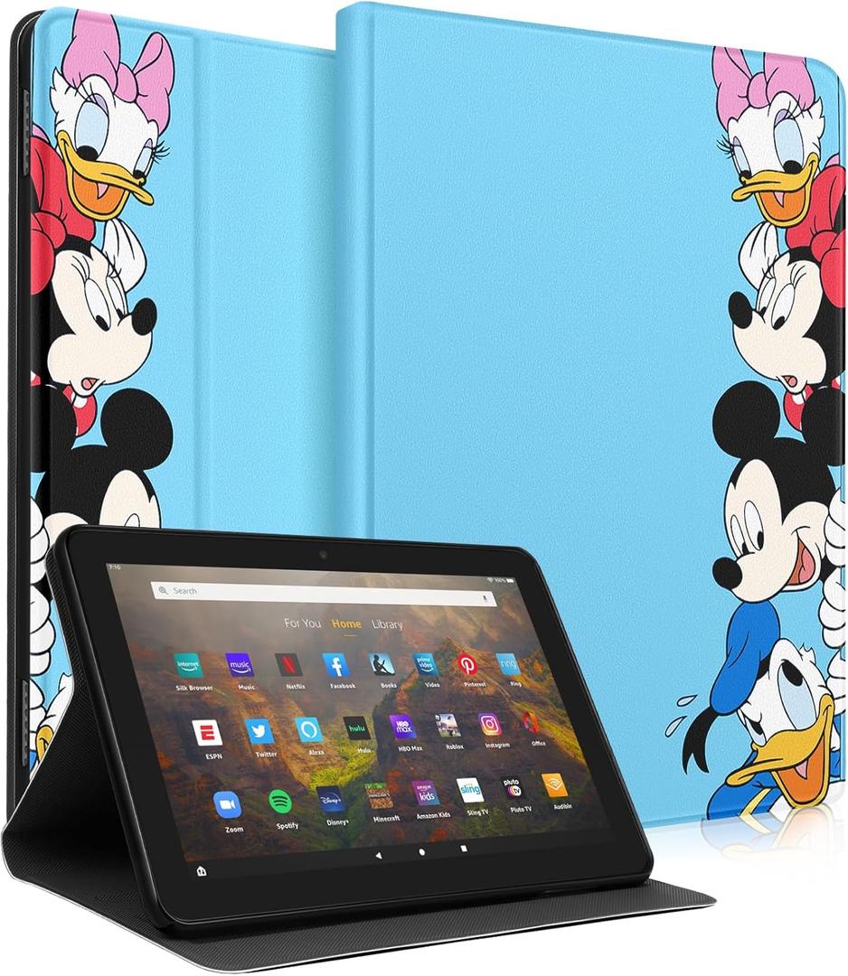 Besoar Cute Case for Kindle HD10/HD10 Plus for Girls Kids - Teen Boys Women Girly Cute Cartoon Design Covers Stand Folio Smart Fashion, Family