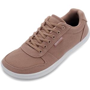 WHITIN Wide Toe Box Barefoot Sneakers for Women | Lightweight Canvas Minimalist Shoes (5.5, Blush)