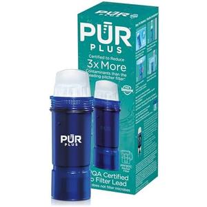 PUR PLUS Lead Reducing Water Pitcher and Dispenser Replacement Filter 1-Pack, NSF and WQA Certified – Compatible with all PUR brand Pitchers and Dispensers, Blue, PPF951K1