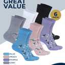 Pembrook Knit Diabetic Socks for Men & Women - 6 Pairs, Wide Non Binding Neuropathy Socks for Women, Smooth Toe Seams
