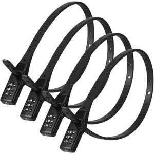 4 Pcs Zip Tie Locks, Adjustable 3-Digit Combination Cable Locks, Lightweight & Flexible Build, Ideal for Securing Bicycles, Helmets, Luggage, Fence