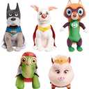 DC SUPER-PETS Small Plush 5-Piece Set Stuffed Animals, Ace, Krypto, Merton, PB, and Chip, Kids Toys for Ages 3 Up