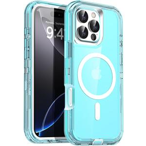 AICase for iPhone 16 Pro Case Clear Compatible with MagSafe 3 in 1 Heavy Duty Drop Protection Full Body Rugged Shockproof/Dust Proof 3-Layer Military Protective Tough Durable Cover 6.3"_3