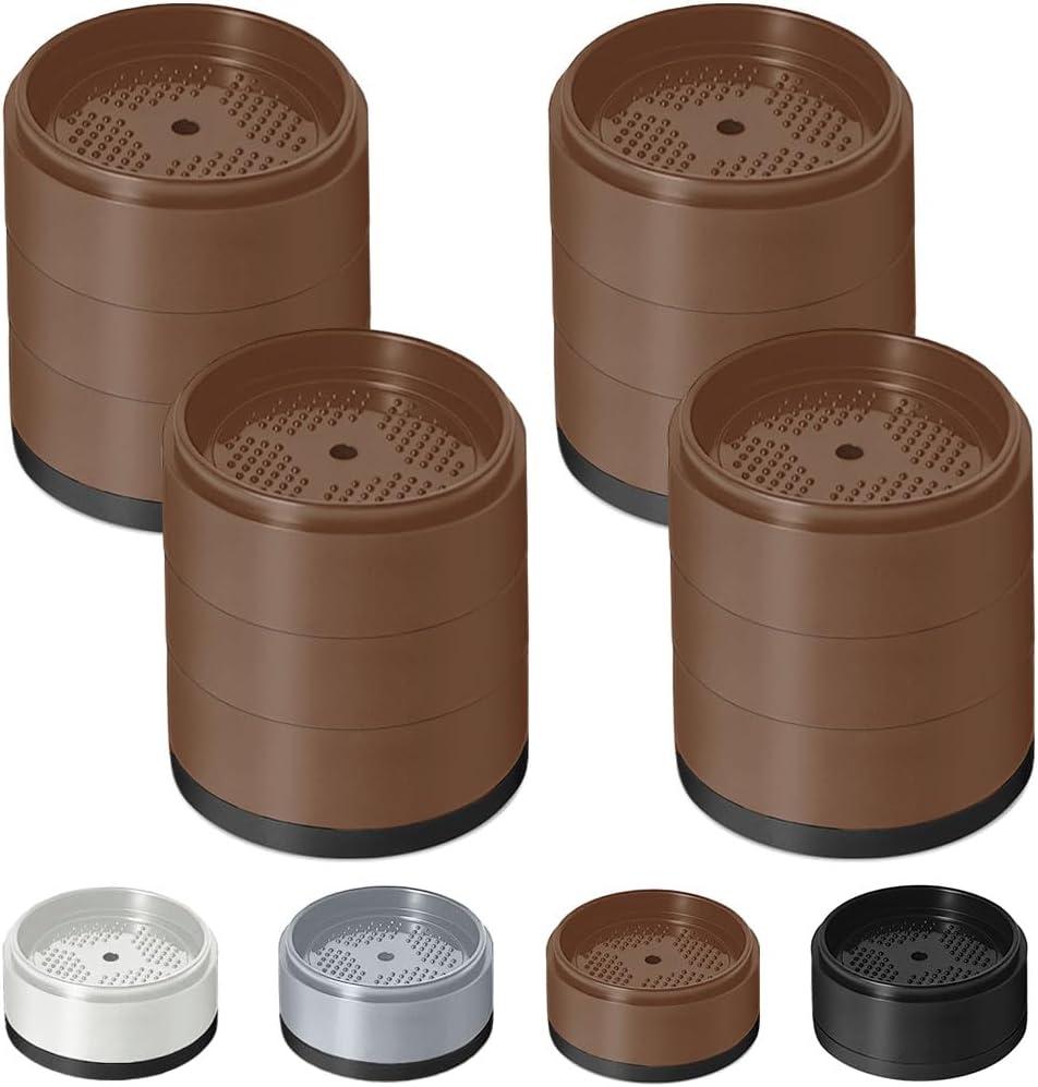 Bed Risers 1 inch, 2 inch, 3 inch, 4 inch Heavy Duty, Adjustable Furniture Riser for Table Desk Couch Sofa Chair Refrigerator Washing Machine, Stackable Bed Raisers Blocks (Brown 4 Pack, 1+1+1 inch)
