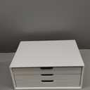 UnionBasic Document Organizer, 3-Drawer File Cabinet Document Storage Box, Office Desktop Filing Organizer, White