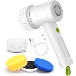 Electric Spin Scrubber Cordless - 330 RPM Power Scrubber for Bathroom, Kitchen, Tile & Grout Cleaning - IPX7 Waterproof with 3 Brush Heads, Type-C Fast Charging, Lightweight for Shower, Sink, Car