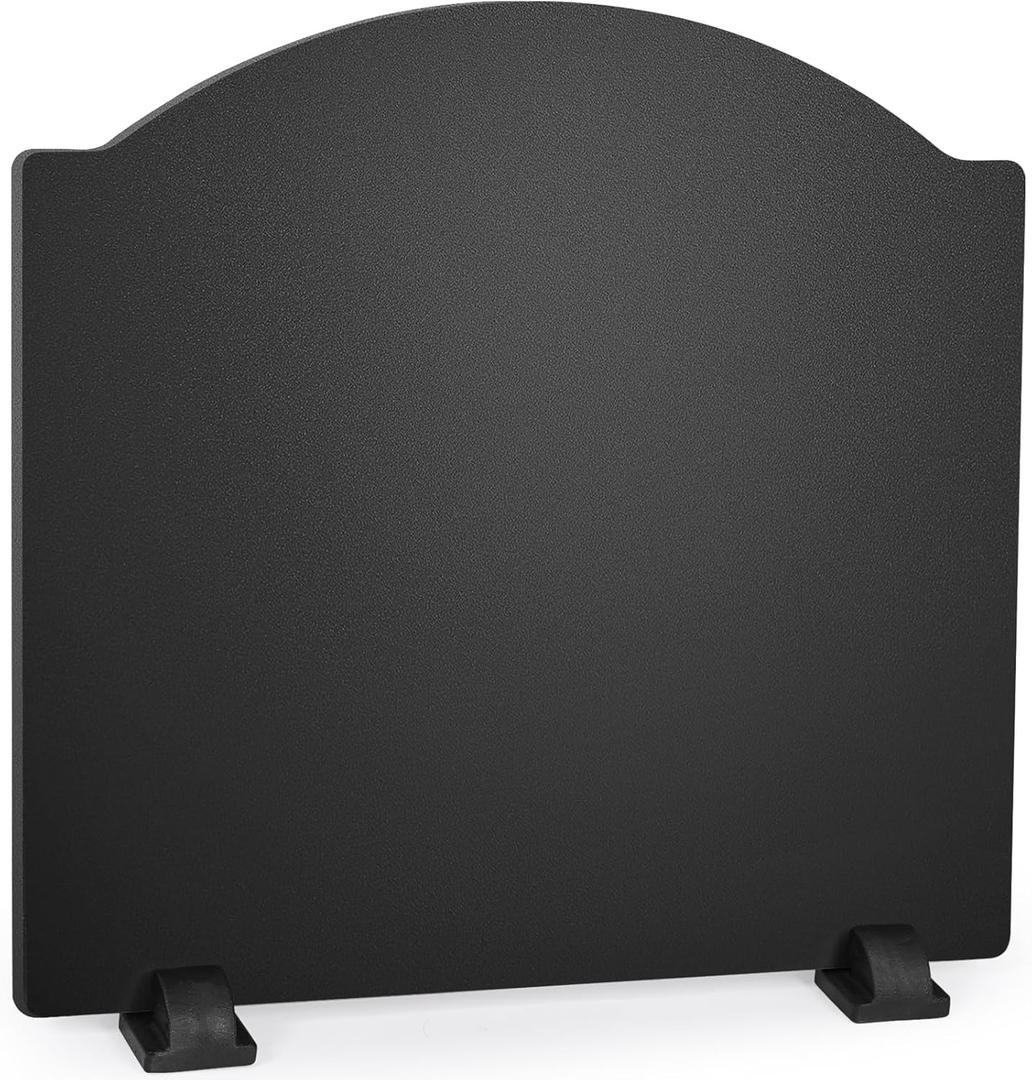 Fireplace Fireback with Feet- 19 Inch Fire Back Fireplace Iron Wall Protection Refractory Panels Plate Heat Reflect (19inch)