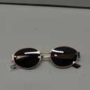 Retro Oval Sunglasses for Women Men Trendy Small Sun Glasses Classic Metal Frame Shades UV400 Protection