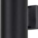 Outdoor Wall Light, Exterior Lighting - ETL Listed, Die-Casting Aluminum Waterproof Wall Mount Cylinder Design - Up Down Light Fixture for Porch, Backyard and Patio (Black) (Black ( Bulbs NOT Included, 2 Reflectors Included ))