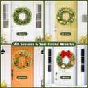 Spring Summer Boxwoods Green Wreath for Front Door Decor, 18-20Inch Greenery Artificial All Seasons Wreaths for Wall Window Porch Home Farmhouse Outdoor Outside Indoor Hanging Decorations