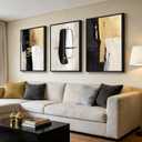 Large Wall Art For Living Room,3 Piece Framed Wall Art for Wall Decorations Living Room Minimalist Wall Art Canvas Prints Paintings Artwork for Walls,Hallway,Office Wall Decor 24x36 Inch, 3pc