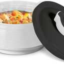 Milton Casserole for Hot Food, Double Walled Insulated Inner Stainless Steel Hot Pot with Lid, Serving box for Food and Roti, Serving Bowl, Set of 3 (Size 62, 45, 28 oz) Venice, Micro White