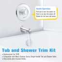 Enhon Tub and Shower Trim Kit, Shower Trim Compatible with Moen Chateau T470 Single Handle Tub/Shower Standard Valve, Escutcheon Screws Tube and Handle(Chrome, Knob)
