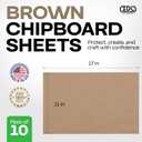 Chipboard Sheets 17" x 11", Pack of 10 - USA-Made Cardboard Sheets